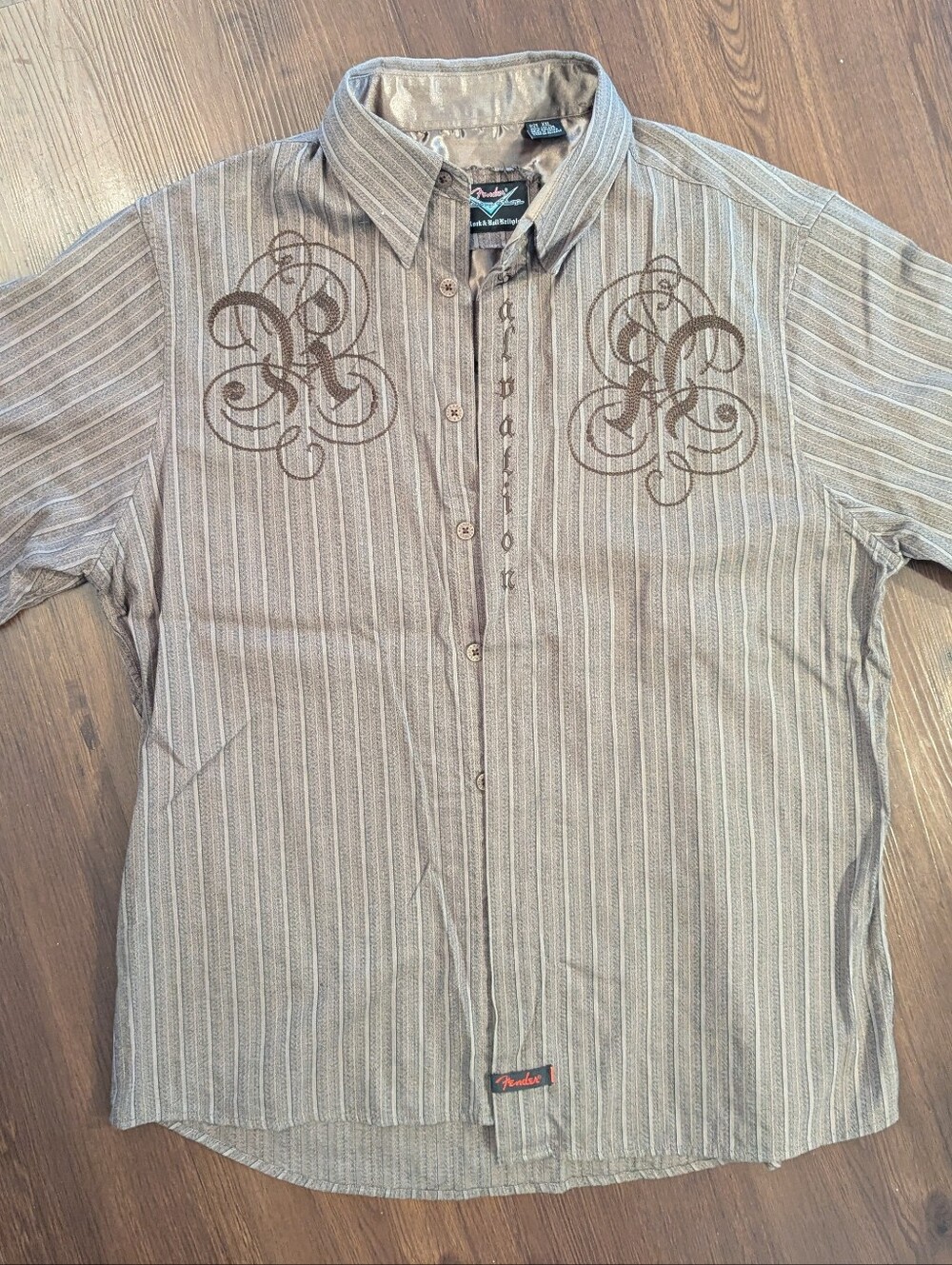 Fender By Rock & Roll Religion Button Up, Men's 2XL